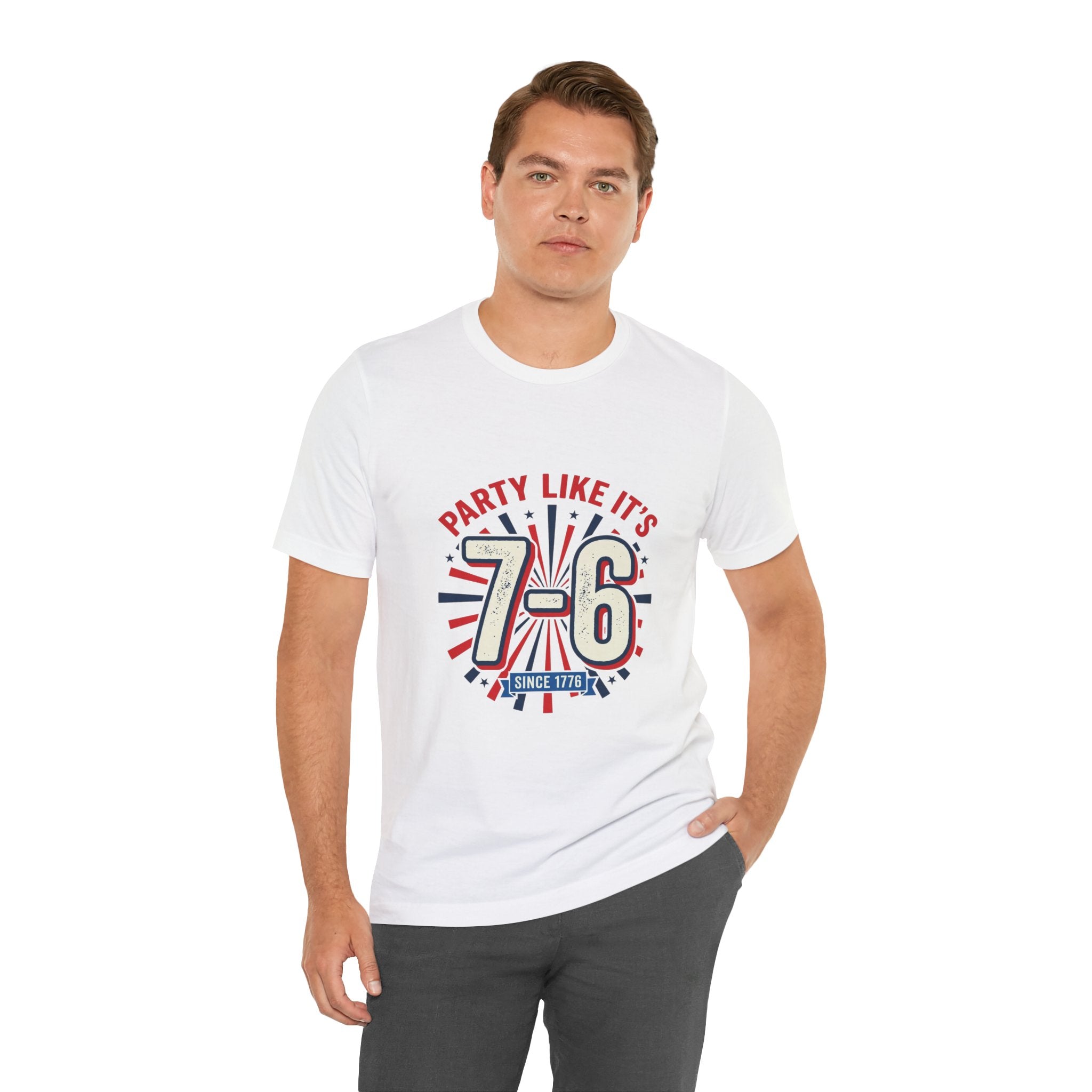 Party Like It's 7-6 T-Shirt | 1776 Patriotic Meme Vintage Independence Tee
